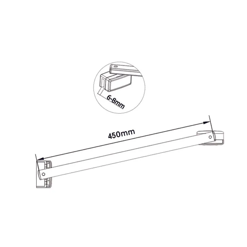 Aica Box Doccia Walk In Alta 200 cm Parete Fissa Con Barra Stabilizzatrice Vetro Temperato Trasparente Anticalcare Da 8mm Piatto Doccia Incluso