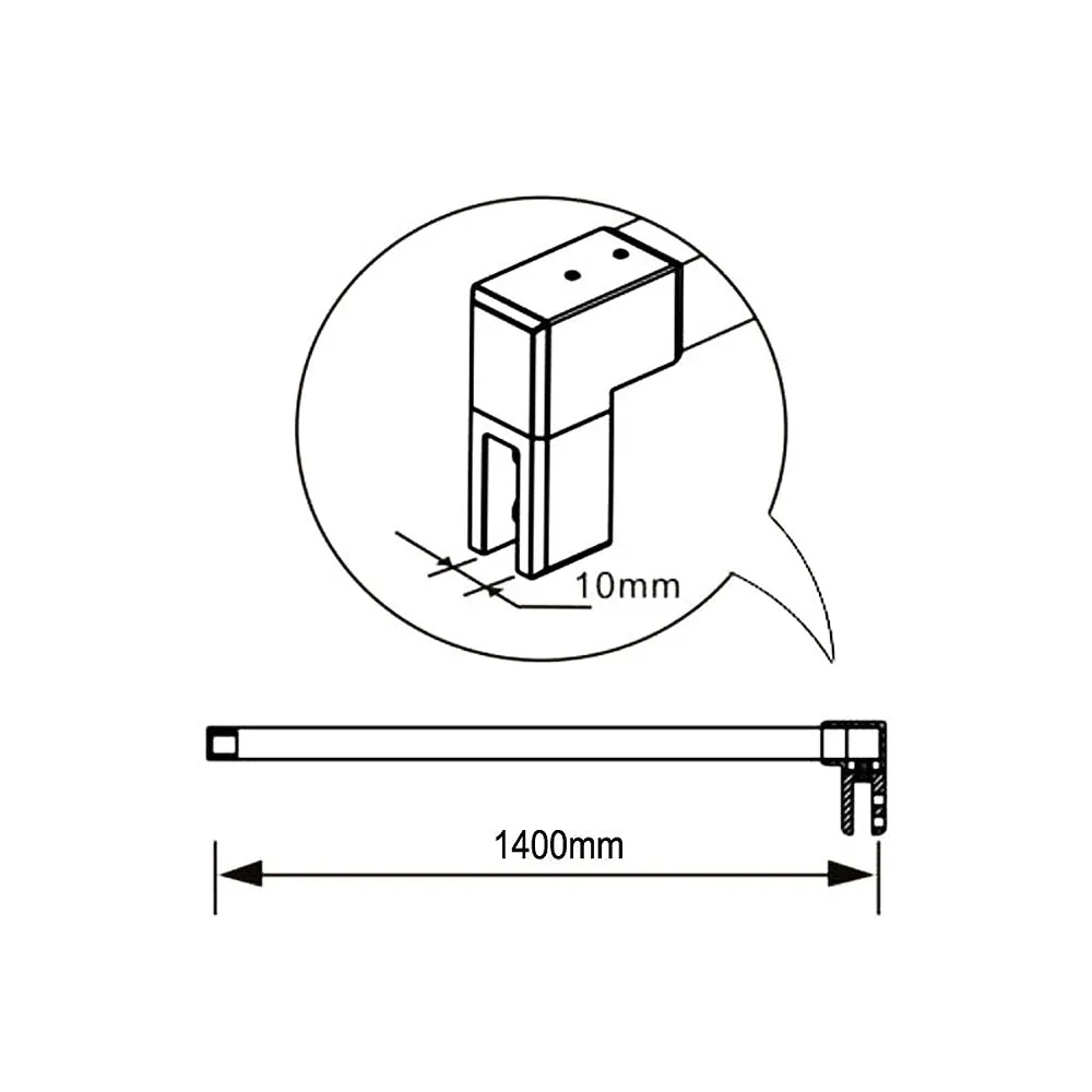 Aica Walk In Alta 200 cm Parete Per Doccia Vetro 8mm Temperato Semitrasparente Opaco-satinato Anticalcare Con Barra Stabilizzatrice 140cm