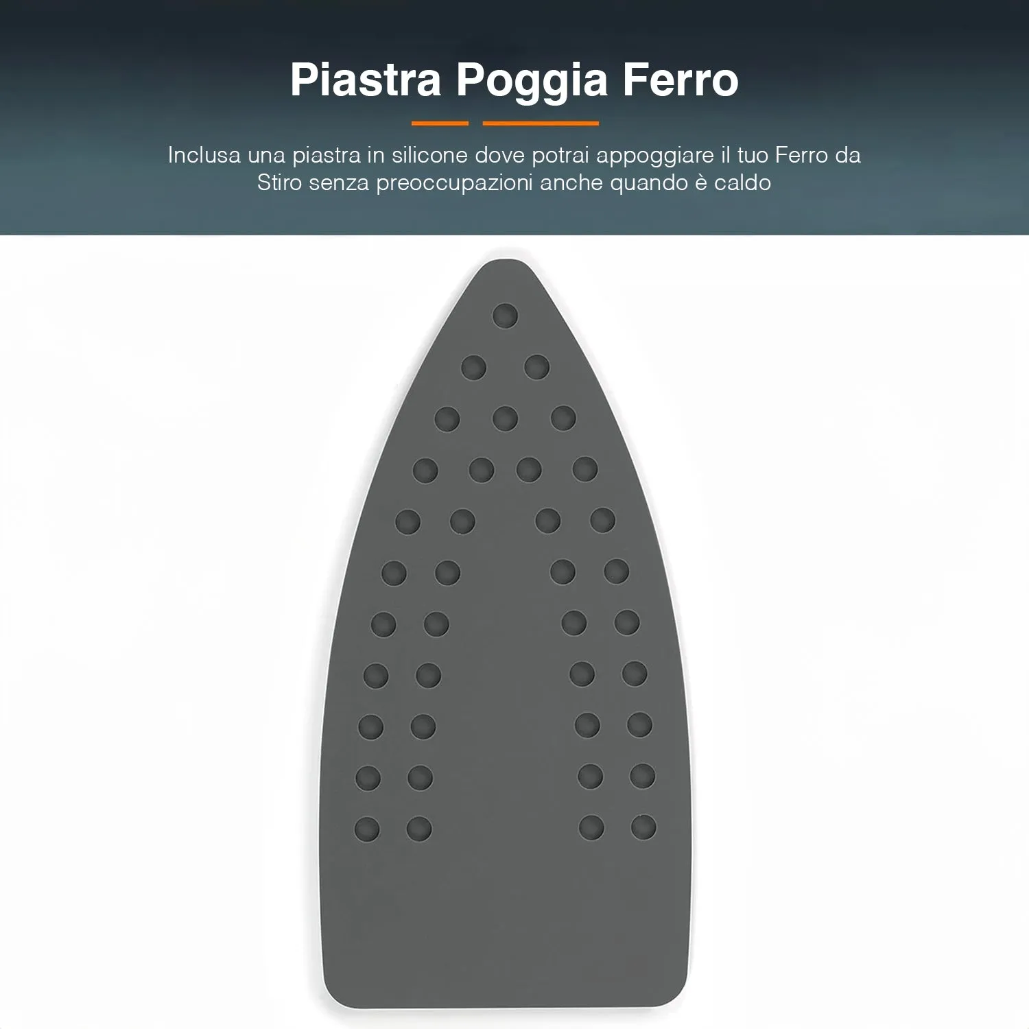 Asse da Stiro da Porta con Poggia Ferro da Stiro in Silicone 5x133x38,5cm