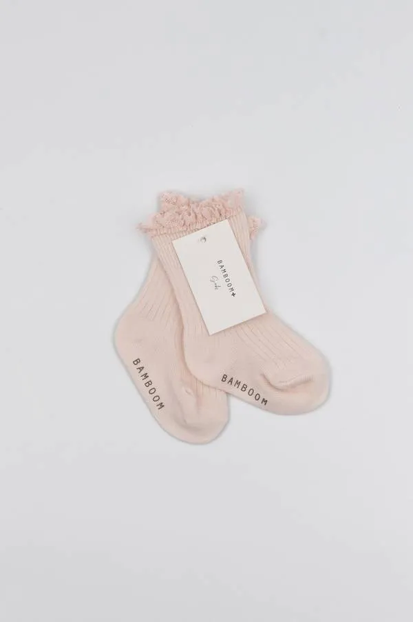 Calza Bimba con Pizzo in Bambù - WATER PINK 67