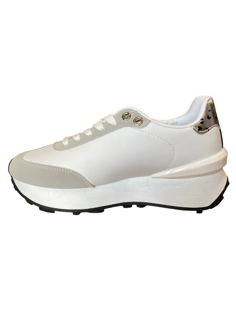 Cavalli Class Sport sneakers casual da donna con zeppa S00CW8638 100 bianco