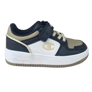 Champion scarpa sneakers da bambino con laccio elastico Rebound 2.0 Low S32414 blu-bianco-beige