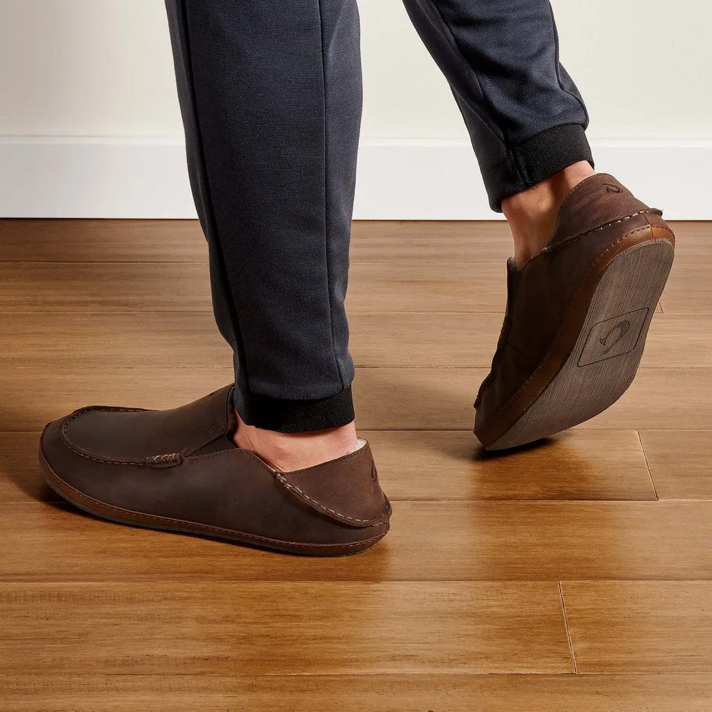 Mens Moloa Slipper in Dark Wood - Comfortable and Stylish Slip-On Footwear