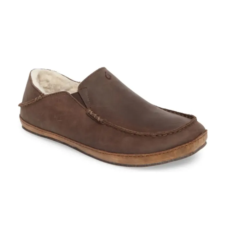 Mens Moloa Slipper in Dark Wood - Comfortable and Stylish Slip-On Footwear