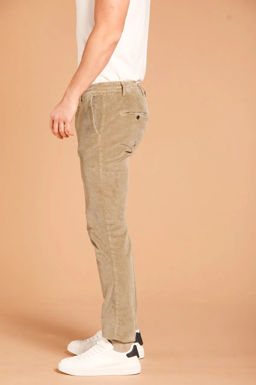 Milano Jogger pantalone chino uomo in velluto 500 righe extra slim fit