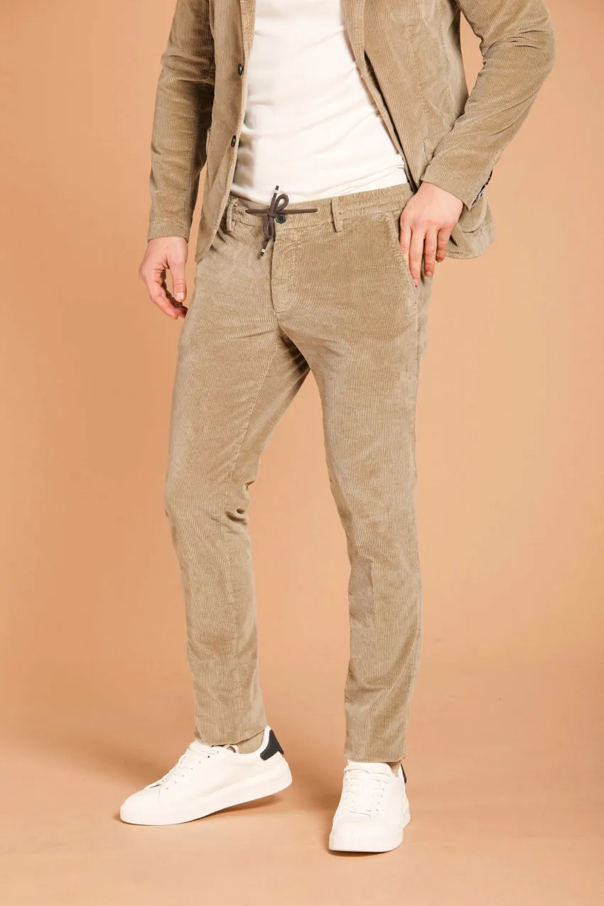 Milano Jogger pantalone chino uomo in velluto 500 righe extra slim fit