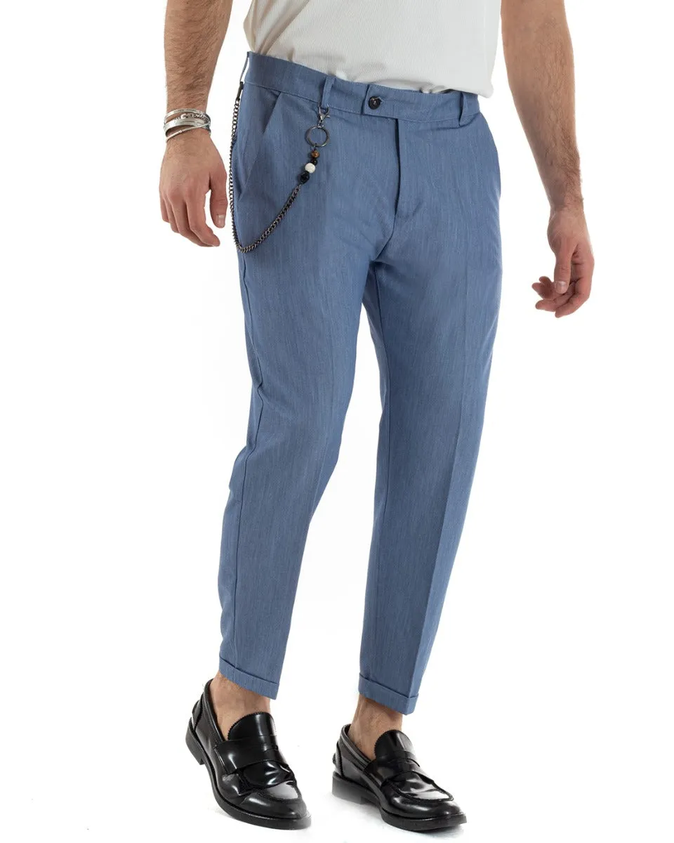 Pantaloni Uomo Viscosa Tasca America Classico Abbottonatura Allungata Casual Denim GIOSAL-P5642A