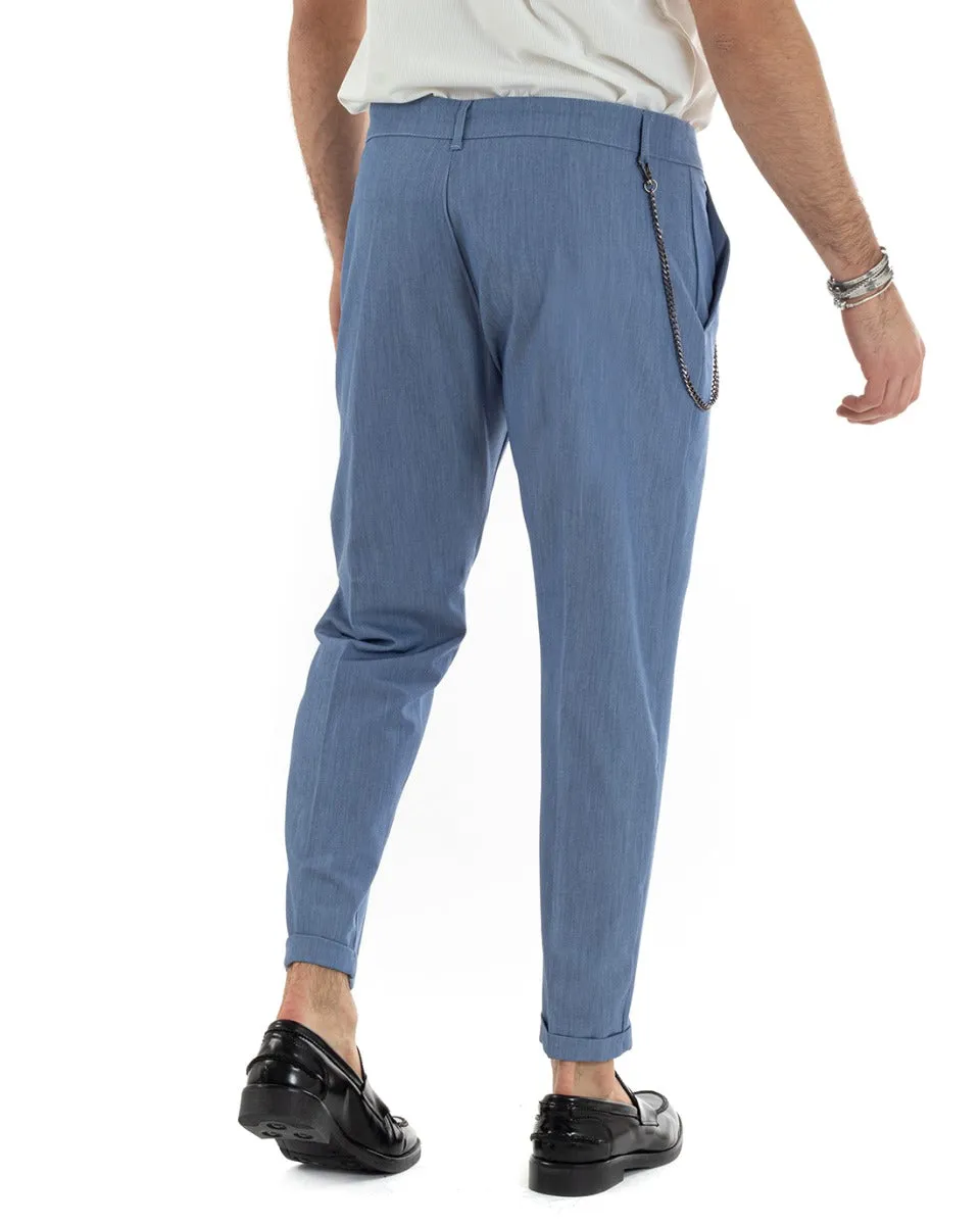 Pantaloni Uomo Viscosa Tasca America Classico Abbottonatura Allungata Casual Denim GIOSAL-P5642A