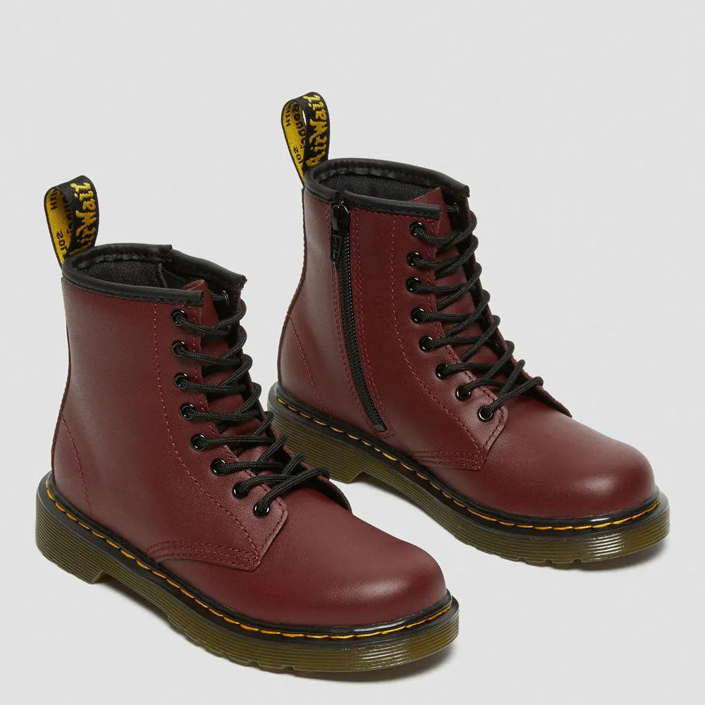 Scarpe Bambino DR. MARTENS Stivali linea 1460 J in Pelle Rossa