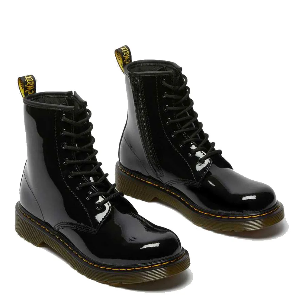 Scarpe DR. MARTENS Stivali linea 1460 Y Patent Lamper in Pelle Verniciata Nera