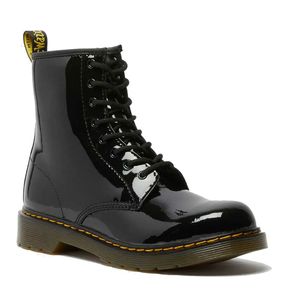 Scarpe DR. MARTENS Stivali linea 1460 Y Patent Lamper in Pelle Verniciata Nera