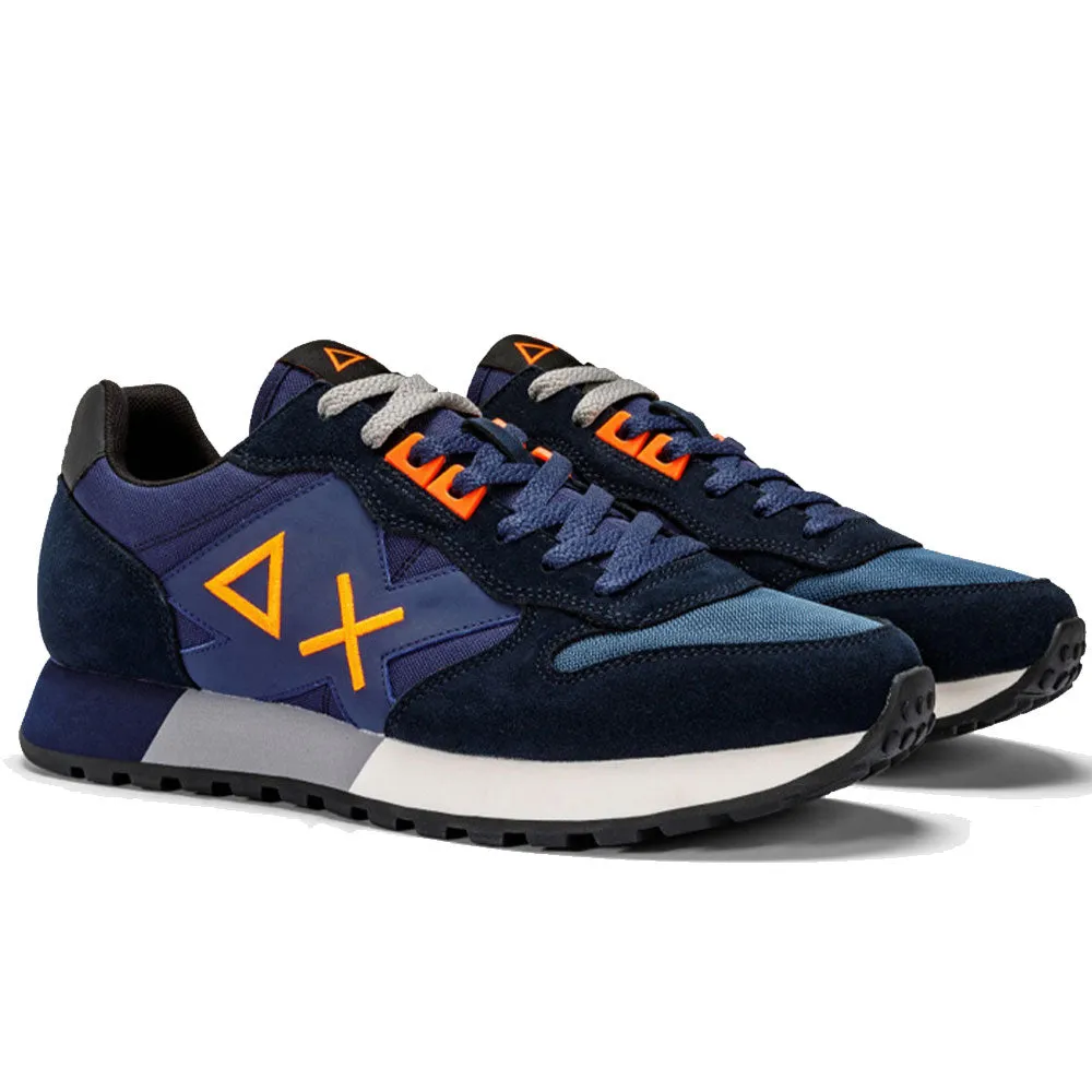 Scarpe Uomo Sun68 Sneakers Jaki Fluo Navy Blue - Z43115