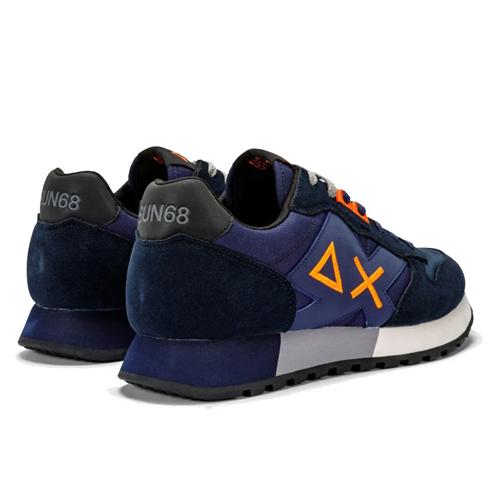 Scarpe Uomo Sun68 Sneakers Jaki Fluo Navy Blue - Z43115